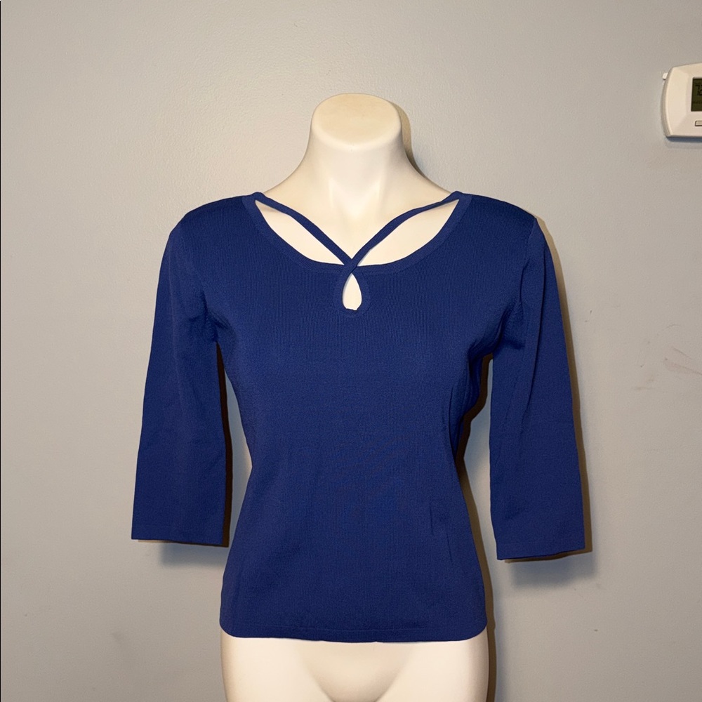 J.A.C. Ladies Royal blue 3/4 sleeved Shirt. X-Large. NWT.
